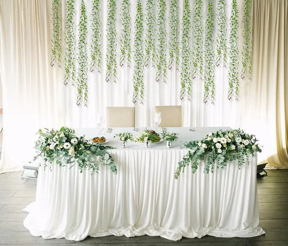 Artificial Ivy Willow Garland Fake Vines Lights String Green Hanging Plant for Wall Party Wedding Home Indoor Outdoor Decoration