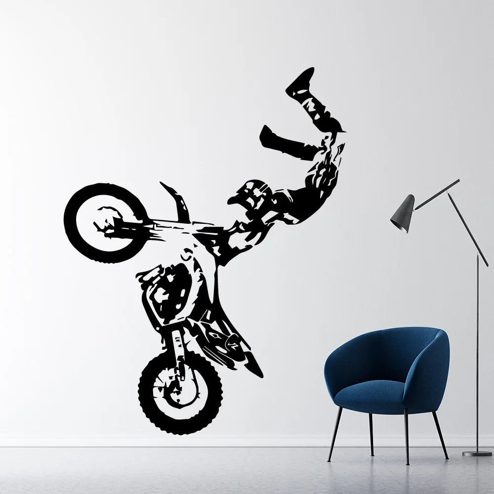 Creative Road And Motorcycle Art Vinyl Wall Stickers For Living Room Bedroom Kids Room Home Decoration Sticker Mural WallPaper