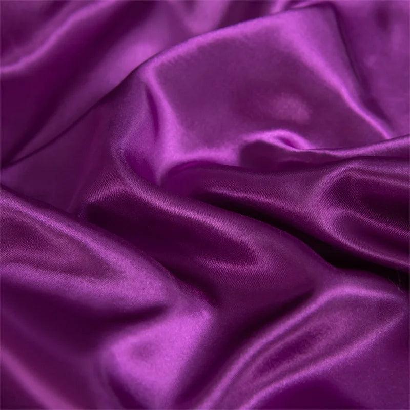 Luxury Flat Sheet Solid Color Satin Bed Sheet Soft Comfortable Bedsheet High-End Bedclothes Sheet - Heavenly Home Linens