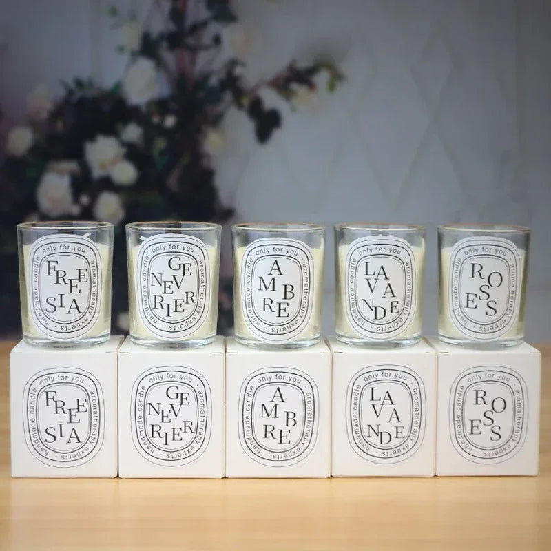 Scented Aromatic Candles Guest Gift Candles Lot Wedding Candles White in Glass Jars Luxury Candle for Home Decor