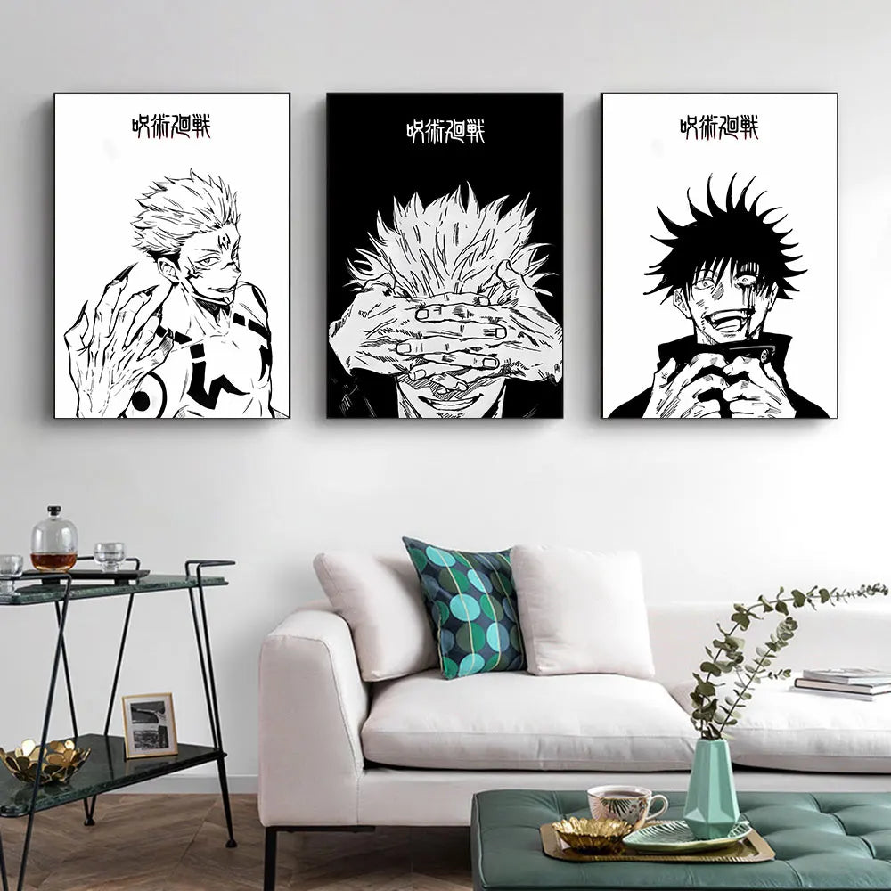 Japanese Abstract Jujutsu Kaisen Posters Anime Wall Art Kinji Hakari Pictures Satoru Gojo Manga Canvas Painting Home Room Decor