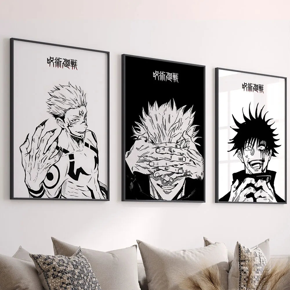 Japanese Abstract Jujutsu Kaisen Posters Anime Wall Art Kinji Hakari Pictures Satoru Gojo Manga Canvas Painting Home Room Decor