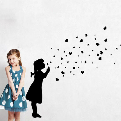 Banksy Heart Bubble Girl Wall Sticker Playroom Bedroom Urban Berlin Street Art Wall Decal Living Room Vinyl Home Decor